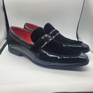 Bruno Marc Tuxedo Patent LoafersClassic Velvet Slip-on Dress Formal Sz. 13